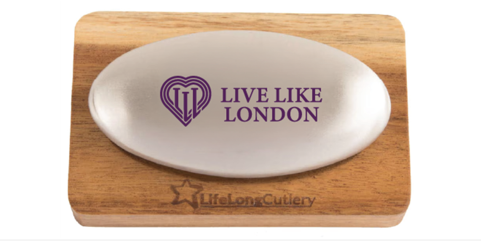 Stainless Steel Soap with Wood Base